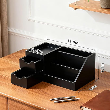 UUyuality Countertop Perfume & Makeup Organizer - Wooden Rack, Cologne Stand Shelves & Skincare Organizer for Bedroom Dresser, Organizador de Perfumes Estante para Perfumes (Middle, 01) (Black, 01)