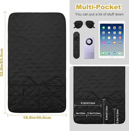Gloserin Remote Control Holder for Recliner,Armchair Caddy,Non Slip Sofa Armrest Storage Organizer for Recliner Couch with 6 Pockets for TV Remote,Cell Phone,Magazine (Black)
