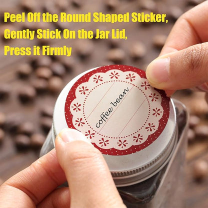 Outus 240 Pieces Canning Label Round Shaped Jar 2 Inch Mason Jar Lid Stickers Multicolored Meal Label for Food Container, Glass Bottle, Canned Supplies, Home and Kitchen Organization, School Class