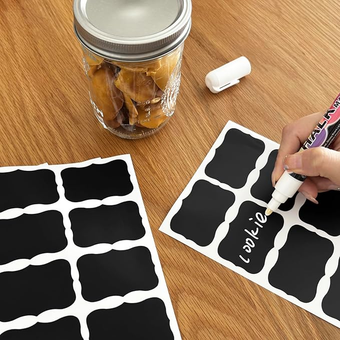 120pcs Chalkboard Labels for Jars, Removable Stickers with Chalk Marker Pen