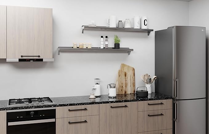 AmGood 48" Long X 6" Deep Stainless Steel Wall Shelf | NSF Certified | Appliance & Equipment Metal Shelving | Kitchen, Restaurant, Garage, Laundry, Utility Room