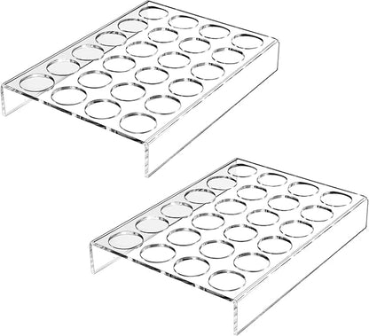 IEEK 2 Pack of 24 Slots Flat Countertop Coffee Pod Holder,K Cup Drawer Holder Organizer for Office and Kitchen,Clear Acrylic K-Cup Organizer Tray,Compatible With KCup Pods