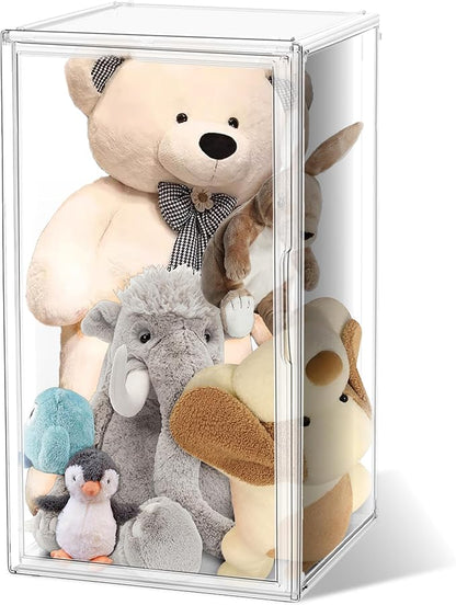 EZJOB 23.6'' Tall Acrylic Display Case XXXXX-Large Purse Handbag Organizer 13.8''x 12.2''x 23.6'' Clear Tall Boot Totes Storage Box Transparent Huge Figure Collectibles Showcase with Magnetic Lid