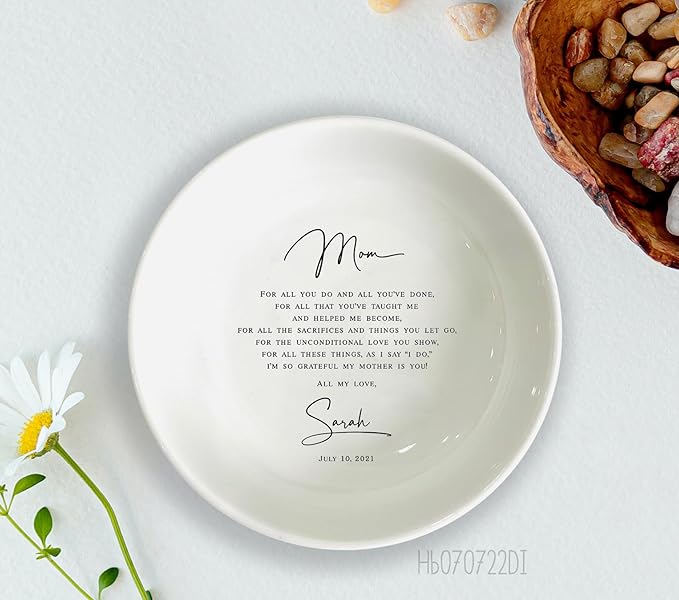 HatafaFurni Mother Gift, Square Ring Dish, Jewelry Dish, Jewelry Storage, Mother's Day Gifts, Gift for Mother, Bonus Mom, Step Mother, Mother Appreciation, Gift For Second Mom, Stepmom Present
