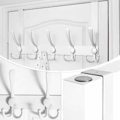 WEBI Over The Door Hooks,Over Door Hanger,Triple Door Hooks for Hanging White Over The Door Towel Rack,Door Coat Hanger,Over Door Coat Rack for Clothes,Towels,Bathroom,2 Pack