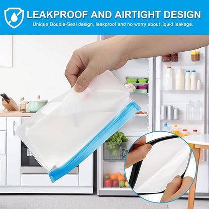 PATIKIL 10"x2"x7.3" Reusable Freezer Bag, 3 Pcs Leakproof Zip Food Storage Stand Up Bags Fridge Snack Vegetable Fruit Ice Container for Long-Lasting Freshness, Black