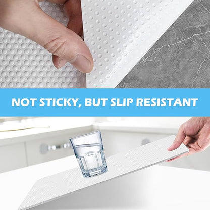 Drawer Liners, Waterproof Shelf Liner, Anti-Slip Non-Adhesive BPA Free Kitchen Cupboard Cabinet Liner Refridge Fridge Mats Sink Protector Strong Durable for Home (White/11.8in x 20Ft)