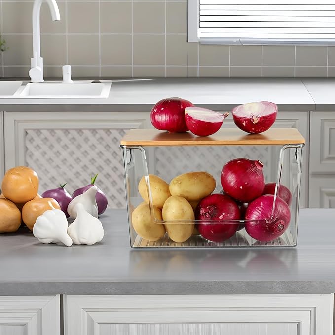 Pantry Organizer and Storage Stackable Kitchen Pantry Basket for Onion, Potato, Vegetable, Produce