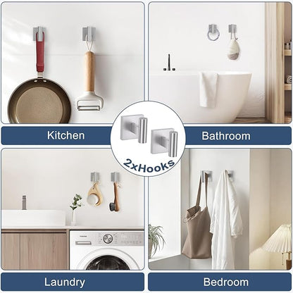 TURS Brushed Nickel 5-Pieces Bathroom Hardware Set SUS304 Stainless Steel Towel Bar Set Wall Mounted 23.6 Inch Towel Racks for Bathroom Squared