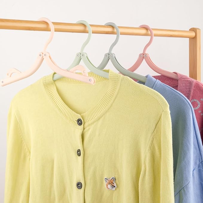 10Pcs Travel Hangers for Cruise Foldable Hangers - Portable Folding Clothes Hangers Travel Accessories Foldable Clothes Drying Rack Cruise Essentials 5colors