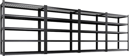 Set of 4 Garage Shelving-3000 lbs 5 Tier Storage Shelves,Adjustable Heavy Duty Metal Shelving Unit and Storage Large Wire Rack,Utility Steel Shelf for Warehouse Industrial Pantry Basement -78"x46"x20"