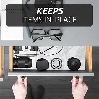 18X96 Inch Shelf Liner for Kitchen Cabinets, PVC Drawer Liner for Dresser Non-Slip Bathroom, Non-Adhesive Cabinet Liner Washable (White Flower)(1 Roll)