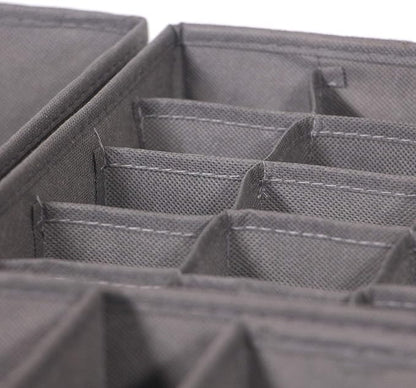 DIOMMELL 21 Pack Foldable Cloth Storage Box Closet Dresser Drawer Organizer Fabric Baskets Bins Containers Divider for Baby Clothes Underwear Bras Socks Lingerie Clothing,M Grey 11-4249