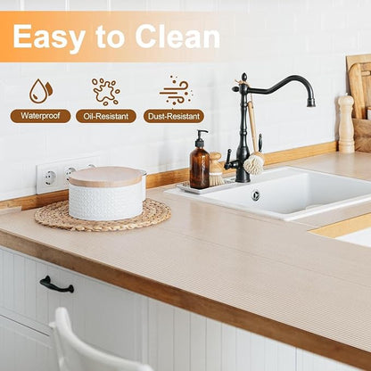 FEXIA Shelf Liners for Kitchen Cabinets Non-Slip Drawer Liner 17.5 Inches x 30 FT Waterproof & Oil-Proof Non Adhesive Durable Material Fridge Liner for Shelves