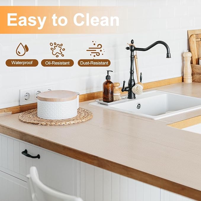 FEXIA Shelf Liners for Kitchen Cabinets Non-Slip Drawer Liner 24 Inches x 20 FT Waterproof & Oil-Proof Non Adhesive Durable Material Fridge Liner for Shelves