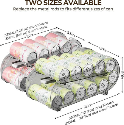 Drink Organizer for Fridge, Soda Can Organizer Dispenser for Refrigerator with Automatic Rolling,Organize Standard Size 11.15oz or 12oz Cans Drink,Save space for Fridge、Kitchen、countertop （4 pack）