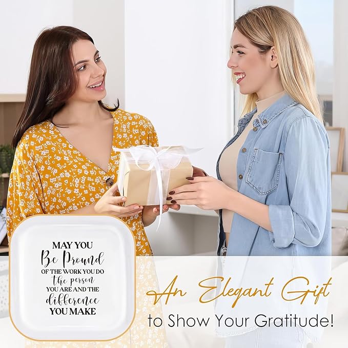 PUDDING CABIN Thank You Gift, Appreciation Employee Teacher Nurse Coworker Colleague Retirement Gift for Woman Jewelry Dish – May You Be Proud of the work You do – Gift for Team