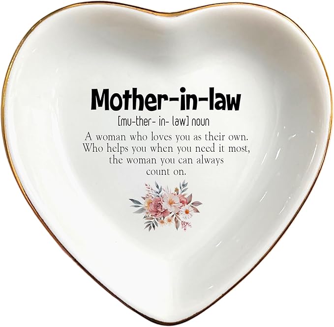 Wedding Ring Dish Jewelry Trinket Tray for Mother-in-law,Bridesmaid,Mother of the Bride/Groom-Engagement,Bridal Shower,Bachelorette Gifts for Couples,Mr. Mrs. (Mother-in-law 1)