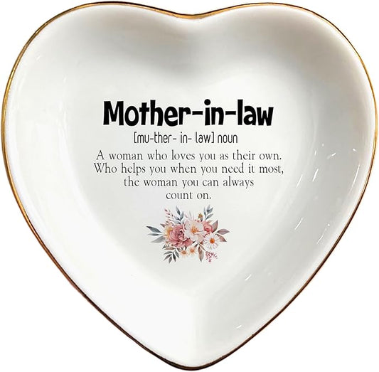 Wedding Ring Dish Jewelry Trinket Tray for Mother-in-law,Bridesmaid,Mother of the Bride/Groom-Engagement,Bridal Shower,Bachelorette Gifts for Couples,Mr. Mrs. (Mother-in-law 1)