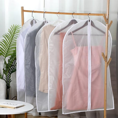 Sintuff 80 Pcs 24'' x 40'' Clear Garment Bags Bulk Clear Hanging Clothes Cover with Full Zipper Hanging Travel Garment Cover Bags for Clothes Storage