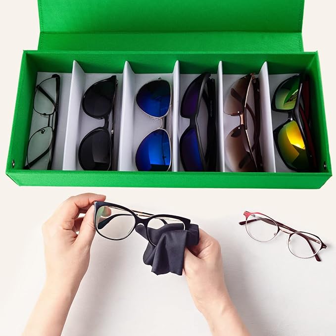 TRIUMPH VISION Sunglasses Organizer Storage Eyeglasses Holder - Multiple Glasses Case Box Eyewear Case with Lid