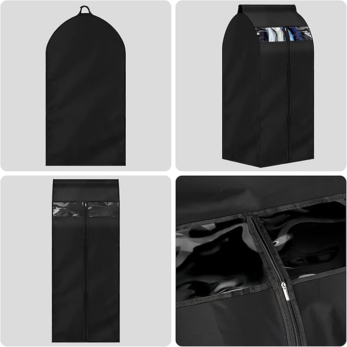Garment Bag Black Large (L 24x20x35.5") Storage bag for clothes Long-term storage Jacket and clothes Protection from dust
