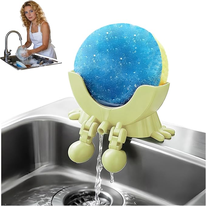 YHWABOICE Peeing Scrub Sponge Holder - Funny Sink Sponge Sponges Holder for Kitchen & Bathroom, Auto Draining Organizer, Kitchen Sink Drainer Rack (Light-Green)