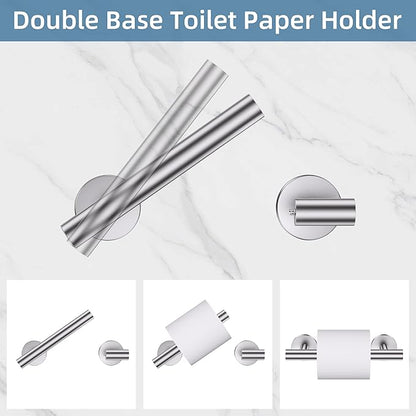 Brushed Nickel Towel Bar Bathroom Hardware Accessories Set, 10 Pieces Upgraded Toilet Paper Holder 23.6 Inch Towel Rack for Bathroom Wall Mounted Stainless Steel Bathroom Set