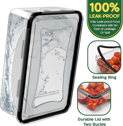 44 Pcs Food Storage Containers with Lids Airtight- 22 Stackable Boxes-22 Lids) Plastic Meal Prep Container for Pantry Kitchen Organization, Microwave, Dishwasher, Freezer Safe -100% Leak Proof