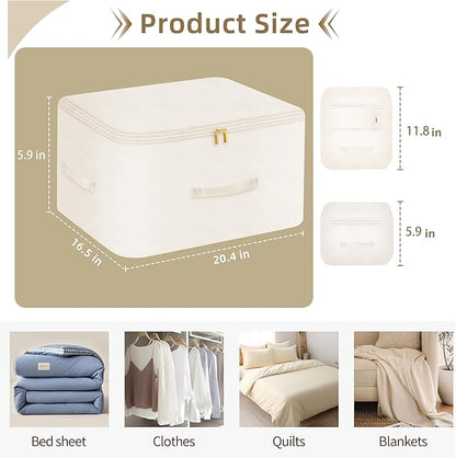Fivaran Ultra Space Saving Self Compression Organizer, Comforter Storage Bag for Clothes, Blankets, Pillows, Duvet, Comforters, Bedding Sets and Much More (Blue,L - 54 * 42 * 30cm)