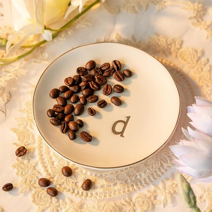 COMMGOAL Ceramic Ring Holder for Jewelry, Jewelry Tray, Ring Dish, Aesthetic Room Decor, Engagement Gifts Bride Gifts Wedding Gifts for Women, White, 4.75"(D)