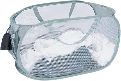 4 Pcs Mesh Popup Laundry Hamper, Opening Laundry Basket,Popup Laundry Basket with Durable Handles,Foldable Pop-up Mesh Hamper Dirty Clothes Basket for Clothes & Laundry-Home Organization
