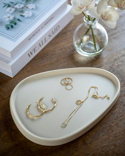 MONEST Avocado Jewelry Tray (Off-White), Ring & Trinket Tray, Nightstand Tray