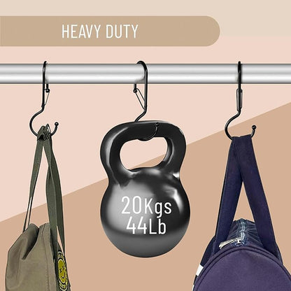 Blau Marité 6 Purse Hanger for Closet. Tote Hanger. S-Shaped Hooks S Hooks Twist Design. Anti Drop S-Shaped Hook for Hanging Handbags with Safety Buckle to Prevent Falls. Heavy Duty. (Black, Twisted)