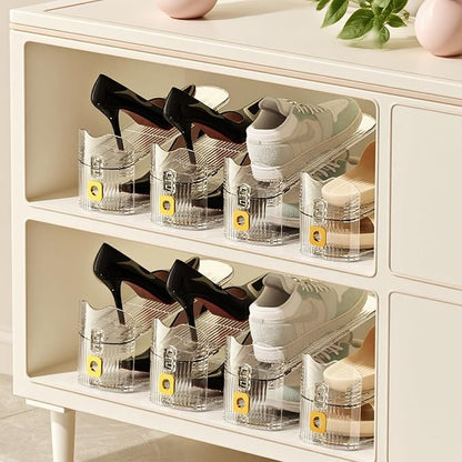 Clear Shoe Slot Organizers 6PACK Shoe Stacker Organizer for Closet Adjustable Shoes Rack Holders Zapateras Organizers