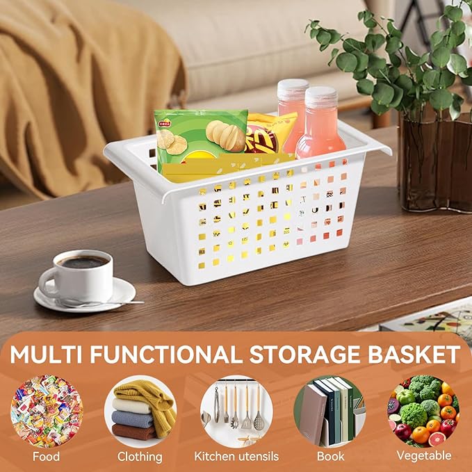 2 Pack Under Shelf Storage Basket Organizer,Hanging Storage Baskets,Hanging Basket for Closet Wardrobe Kitchen for Expandable Rod Under Sink Organizer