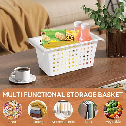 2 Pack Under Shelf Storage Basket Organizer,Hanging Storage Baskets,Hanging Basket for Closet Wardrobe Kitchen for Expandable Rod Under Sink Organizer