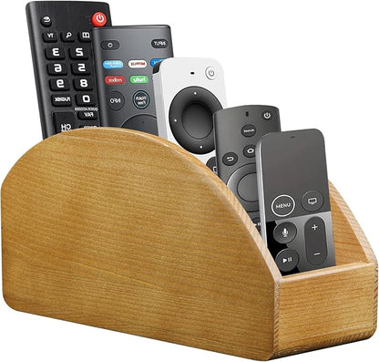 BIBELUN TV Remote Control Holder with 5 Compartments, Bedside Table Remote Caddy, Desktop Storage Box Organizer/Tray to Store Pen, Controllers, Media Player, Cosmetics, Office Supplies, Home Décor