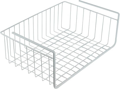 White Wire Under-Shelf Storage Basket, 17-Inch – Durable Organization Solution for Kitchen, Pantry, and Closet