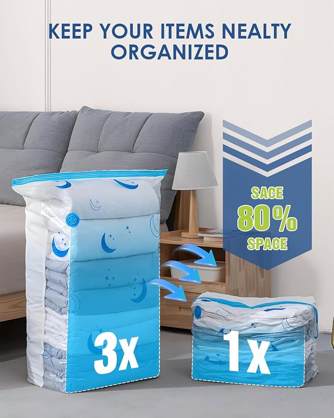 Vacuum Storage Bags with Electric Pump, 16 Pack Vacuum Sealed Bag with 1500mAh Rechargeable Battery for Clothes, Blanket, Duvets, Pillows, Comforters, Travel