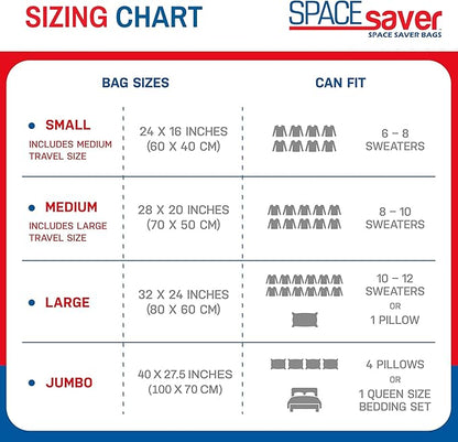 15-Pack Variety Vacuum Storage Bags for Comforters, Blankets & Clothes – Vacuum Sealed Compression Bags with Hand Pump – Space Saver Storage Bags for Bedding,Travel & Organization (3S, 4M, 4L & 4XL)