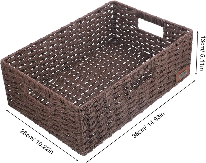 Rustic Woven Storage Baskets Decorative Basket for Shelves for Office Kitchen