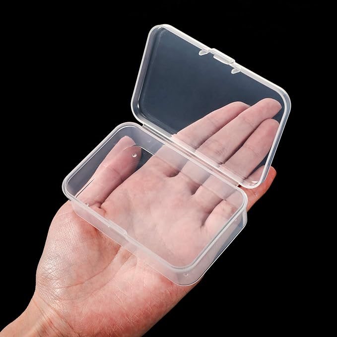Jetec 6 Pieces Mini Plastic Clear Beads Storage Containers Box for Collecting Small Items, Beads, Jewelry, Business Cards, Game Pieces, Crafts (3.3 x 2.1 x 1 Inch)