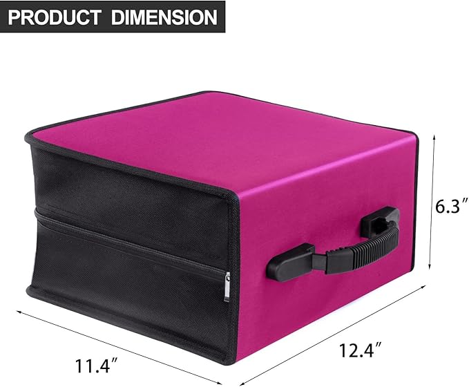 CD/DVD Case Wallet Storage Holder - 400 Capacity Disc Case Booklet Album Box (Black, Rose)