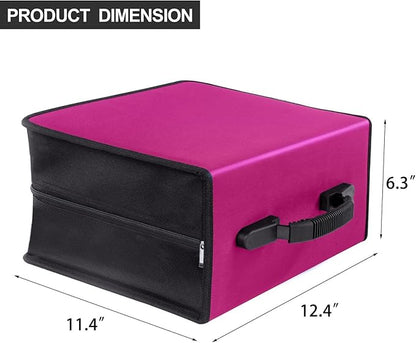 CD/DVD Case Wallet Storage Holder - 400 Capacity Disc Case Booklet Album Box (Black, Rose)