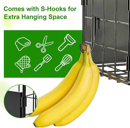 Enkrio 2 Pack Magnetic Basket for Laundry Room & Fridge Side, Large Metal Fruit Potato Onion Storage Bin with Strong Magnets & Hooks, Magnetic Organizer Shelf for Refrigerator