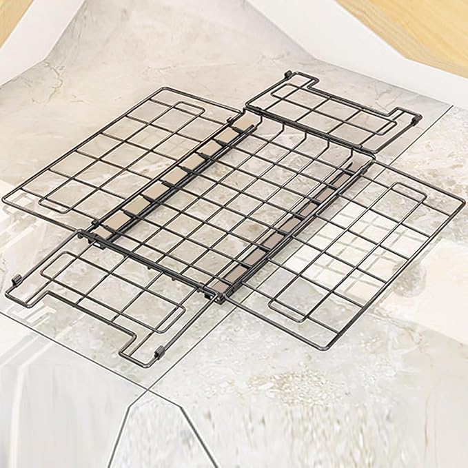 2 Pack Wire Baskets for Pantry Kitchen Organization,13.8inch Large Foldable Snack Storage Organizer Cabinets Freezer, Office,Bathroom,Closets Metal Basket Bin with Handle, 35x21.5x16 cm