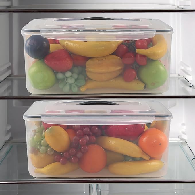 Yuright 4 Packs Airtight Food Storage Container, 15 Quart Clear Latching Storage Bin with Seal Lid, Sealed Fresh Keeping Box