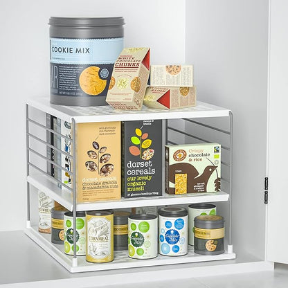 Upgraded Cabinet Organizers and Storage -Divided Compartment Holder for Plastic Bag, Wrap, Foil, Snack and Box for Kitchen Organization and Storage-Under Sink Organizers and Storage Suitable