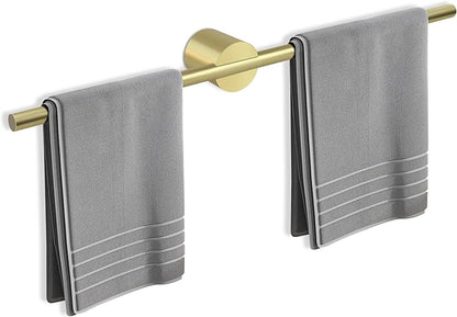 Adjustable Length Stainless Steel Towel Rack - 18-24 Inch Fit, 26.4 Inch Total Length - Brushed Gold 304 Stainless Steel Towel bar for Bathroom & Kitchen